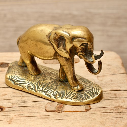 Antique solid brass elephant - antique,