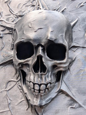 Silver & Black Skull Wall Art