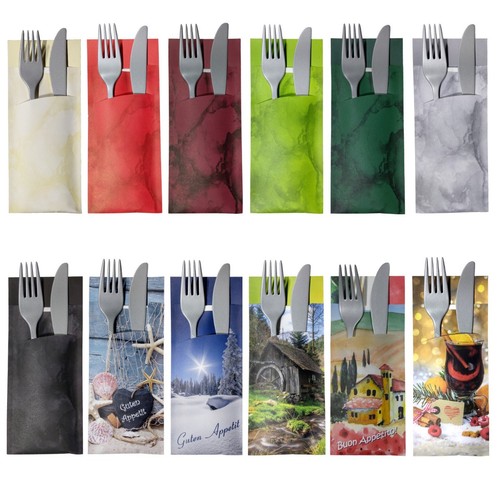 Cutlery bags with napkins - napkins, many