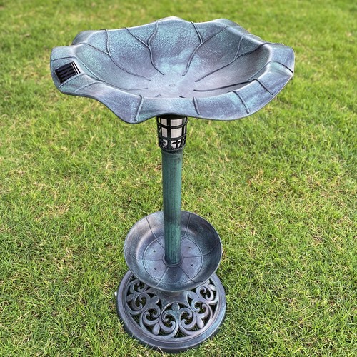 Solar lighted bird bath - solar,