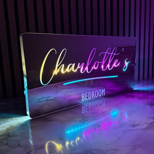 Personalised led name mirror - personalised,