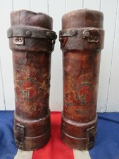 2 LION & UNICORN ANTIQUE VINTAGE CANVAS CORDITE CARRIER HERALDIC COAT OF ARMS 