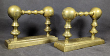 Pair of Heavy Brass Fire