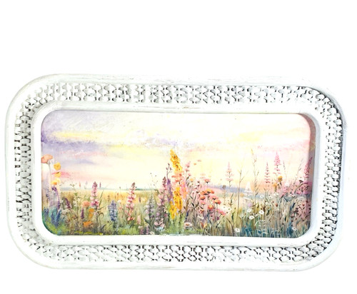 White wildflower wall hanging - white,