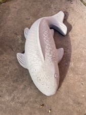 Large hand cast stone koi carp