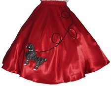 Red SATIN 50s Poodle Skirt _
