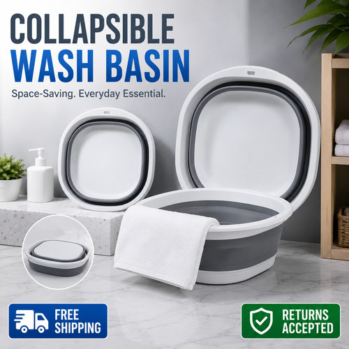 Foldable plastic wash basin - plastic,