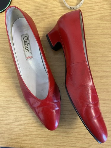 Ladies gabor red leather shoes - ladies,