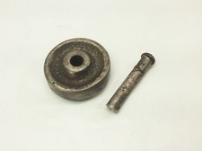 Vtg antique Singer treadle sewing machine base frame wheel roller w/ pin axle