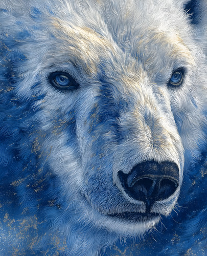 Blue eyed polar - bear, face
