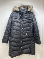 Michael Kors Women’s Down Puffer Coat Black Removable Fur Hood Size Large