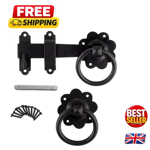152mm black ring gate latch - ring,
