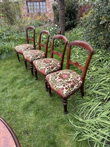 Antique set four mahogany - of,
