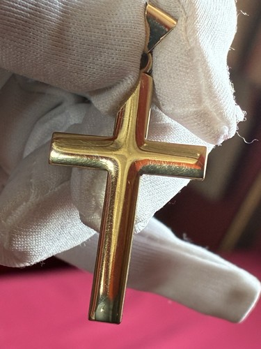 9ct solid gold cross 7g - gold,