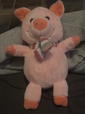 Pink Plush Pig With Scarf