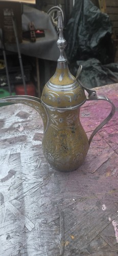 Vintage brass dallah - brass,