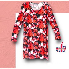 Women's size 12-14 multicolour long Sleeve Casual Jersey Floral Dress BY STUDIO