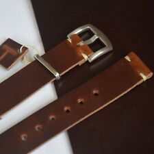 Handmade in England - Horween Dark Brown Leather Watch Strap 18/20/22/24mm