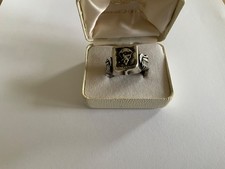 German Silver Parachutists Ring Size U+ Heavy.