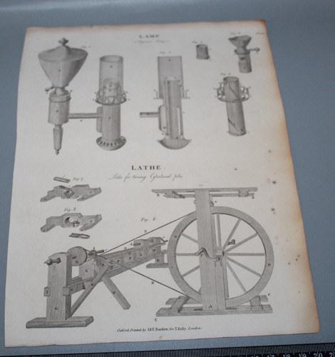 Antique engraving print lamp - engraving,