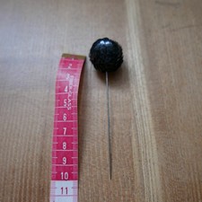 Vintage black sequin hat pin