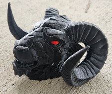 Black ram head hood ornament - ram's,