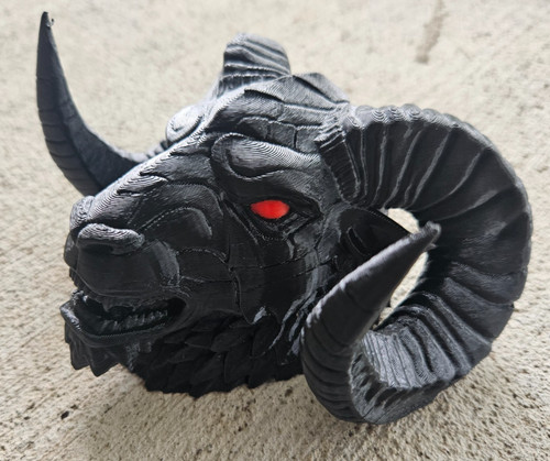 Black ram head hood - black,