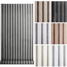 Modern.Wooden Slat Panelling Wallpaper 3D Wood Panel Faux Effect Wall Cover Roll