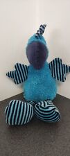 Jellycat Rattle Parrot Soft Toy Plush Blue Bird Stripe Retired Comforter 11"