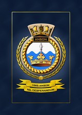 HMS ANSON SHIPS BADGE/CREST -