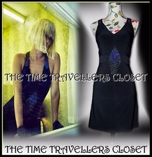 BNWT Kate Moss Topshop Black Peacock Embellished Stretch Mini Dress UK 10 38 6