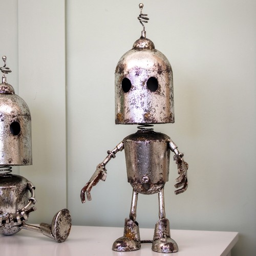 Vintage metal robot ornament - vintage,