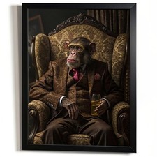 Gangster Chimp Art Print