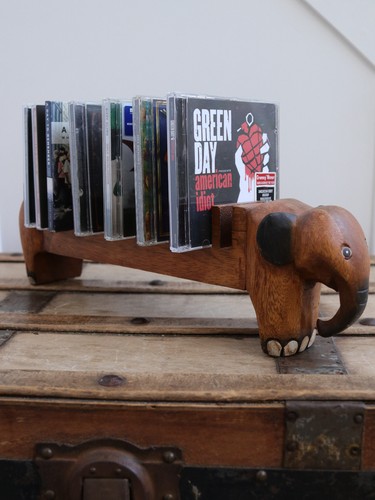 Vintage wooden elephant - vintage,