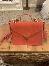 Zara Coral Pink Faux Suede Top