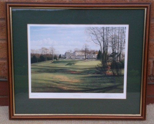 Signed golfing print - signed,