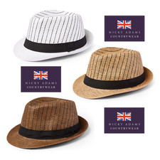 Straw trilby sun hat - trilby,