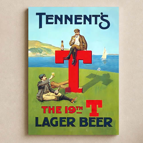 Tennent lager beer - beer, retro