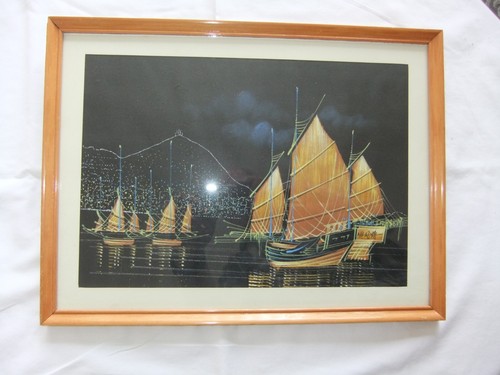 Vintage chinese painting junks - chinese,