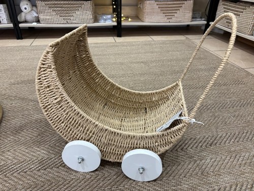 Wicker toy doll pram - wicker,