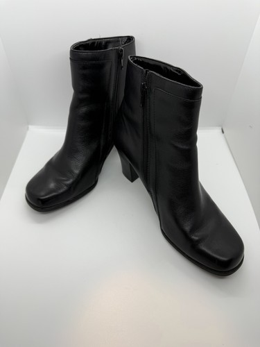 Ankle zip black leather boot - ankle,