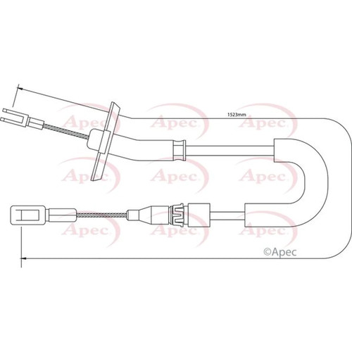 Apec handbrake cable - apec, rear