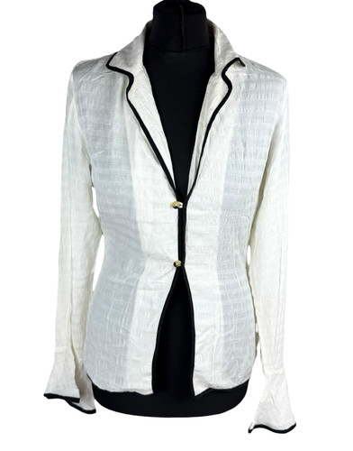 Linen blazer blouse top - blazer,
