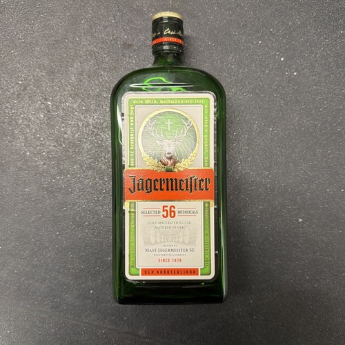 Empty jagermeister green glass - empty,