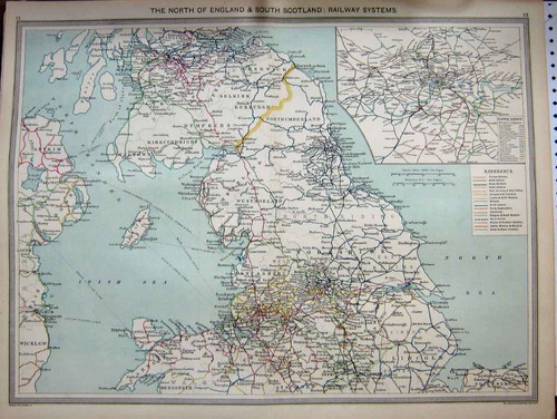 Original old antique print - original, map