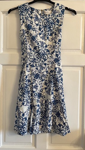 Apricot blue and white cotton - and,