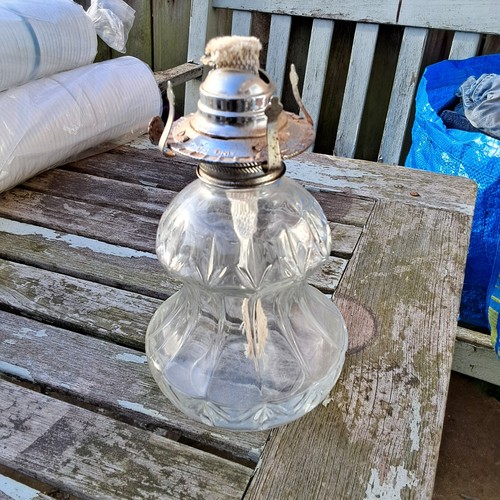Vintage oil lamp glass - oil,