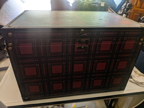 Vintage plaid storage - plaid,