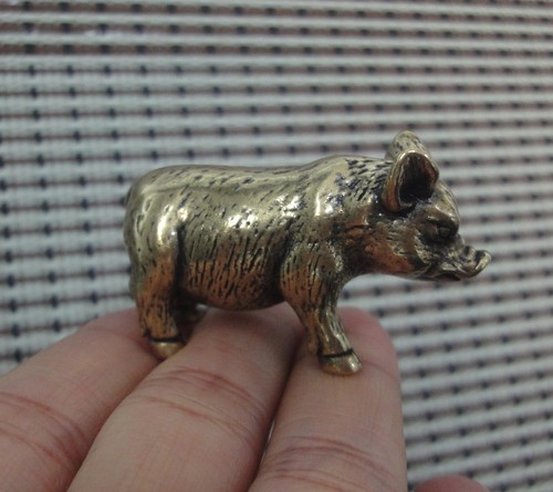 Vintage brass pig sculpture - vintage,