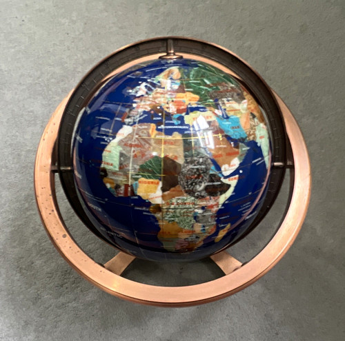 Gemstone world globe - gemstone,